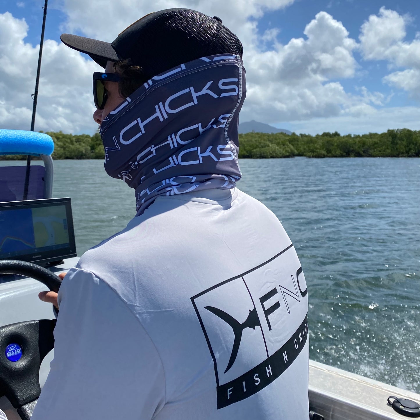 NECK GAITER - BLACK MARLIN