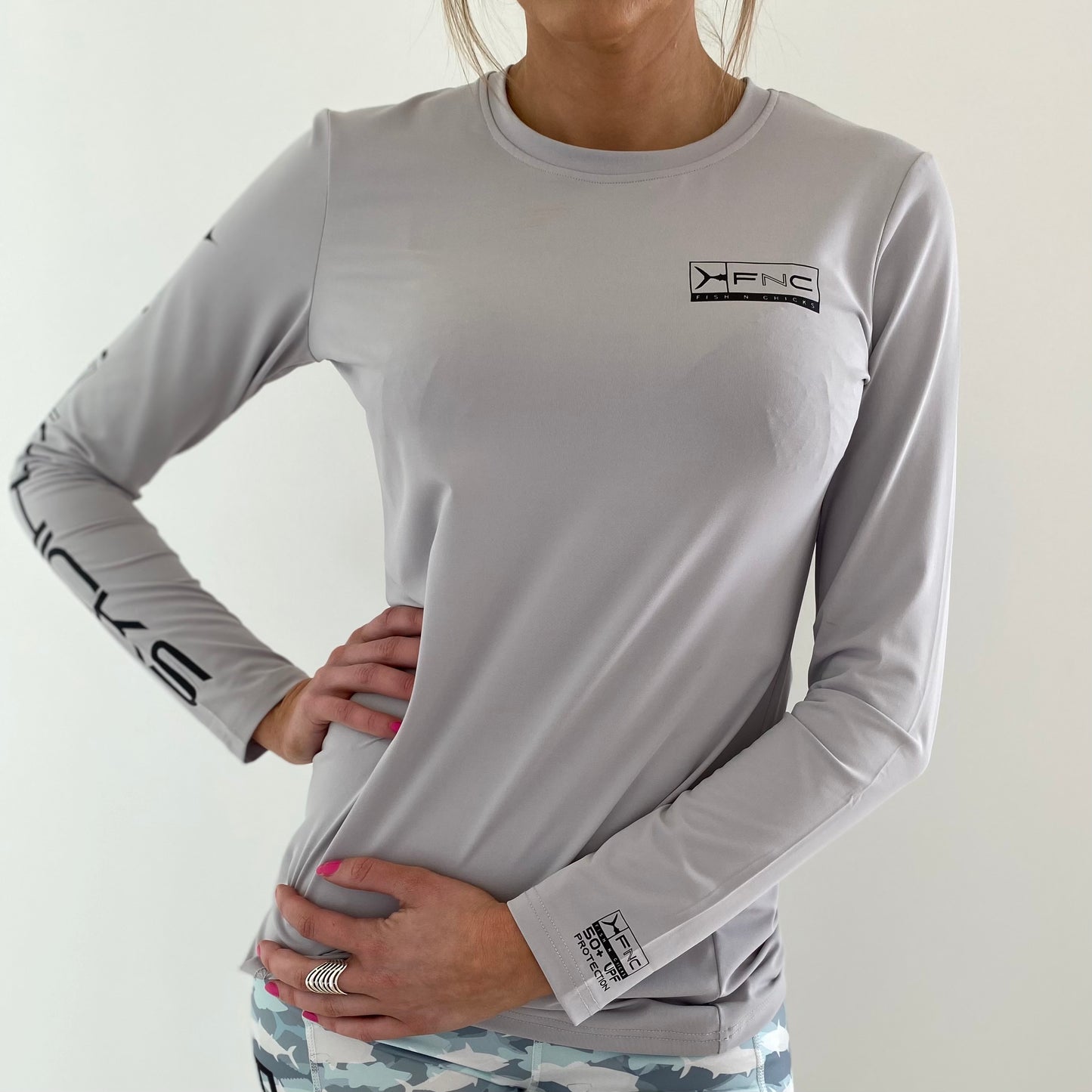 UPF 50+ WOMENS BAYSIDE FISHING SHIRT - MACKEREL GREY